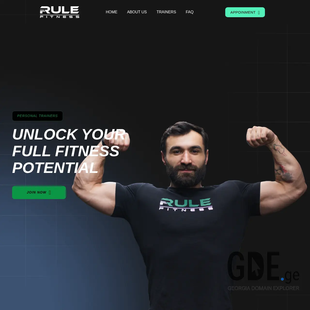 Screenshot of the site rulefitness.ge at 2025-12-11
