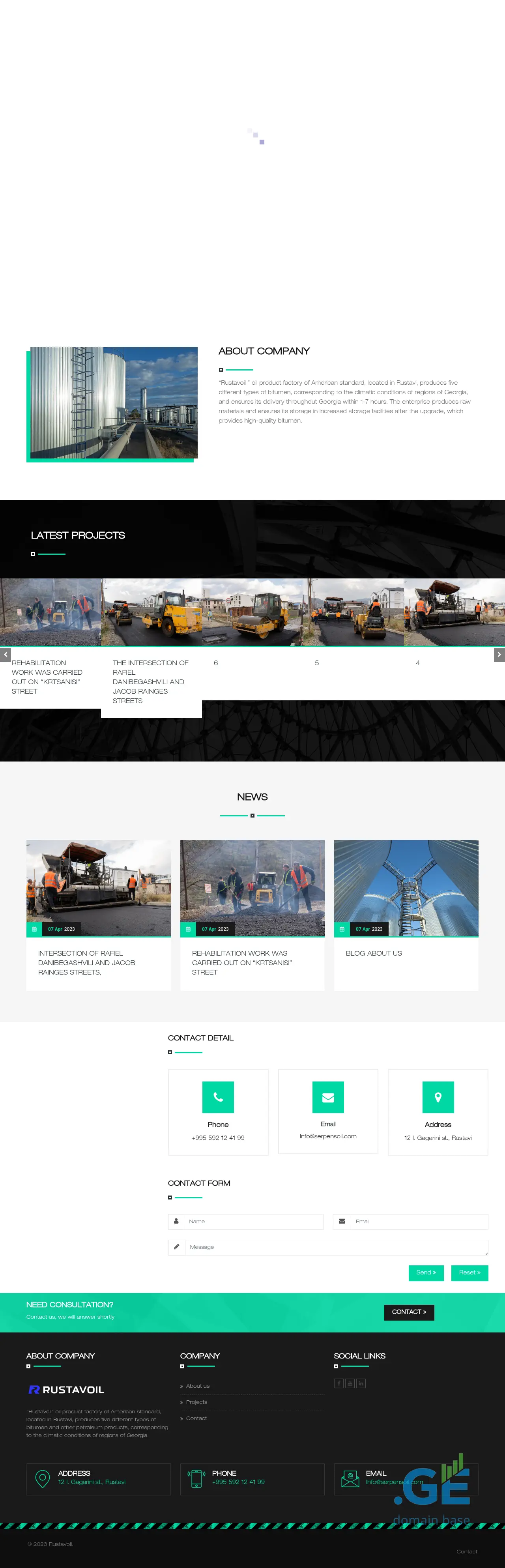 Screenshot of the site rustavoil.ge