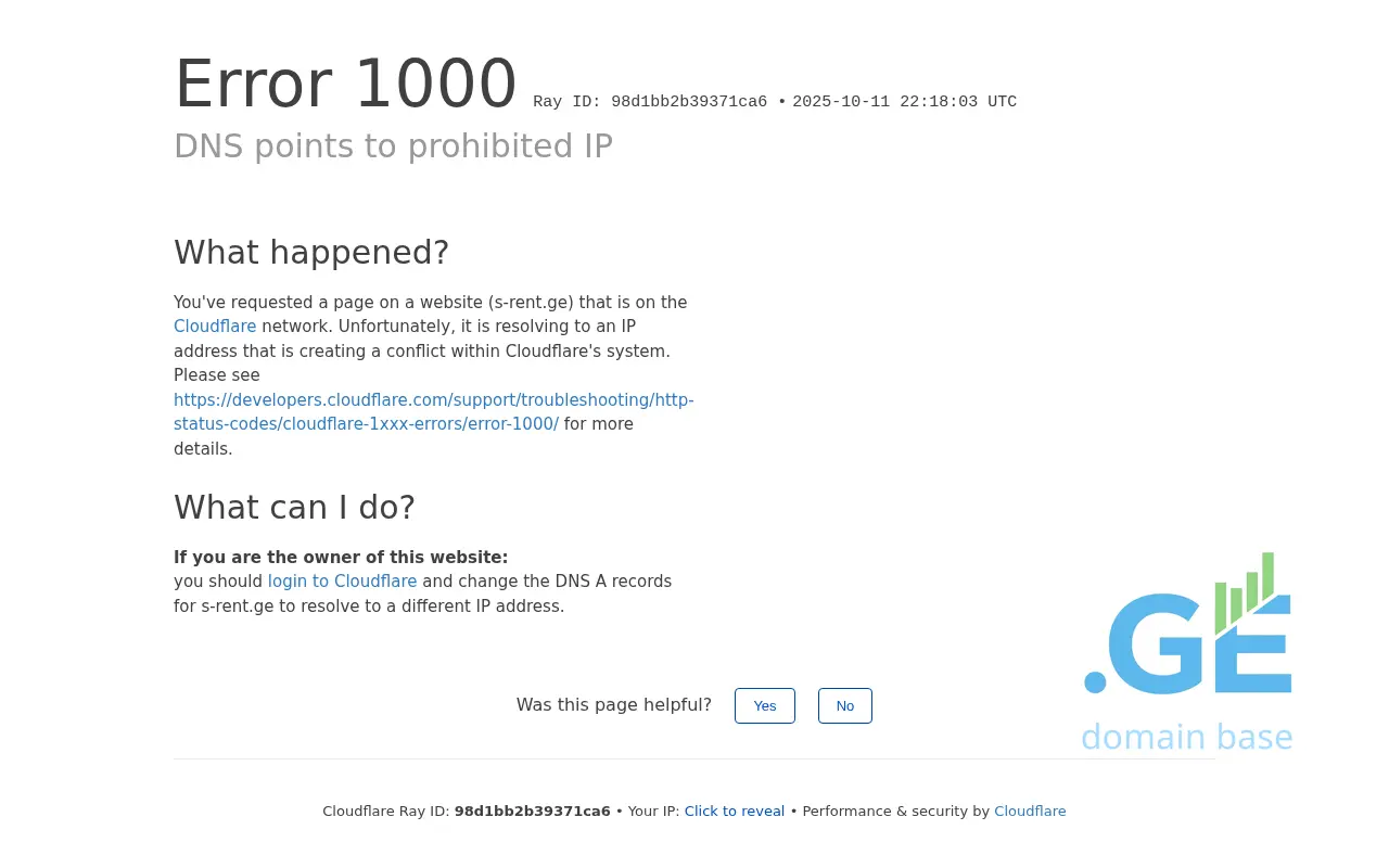 Screenshot of the site s-rent.ge