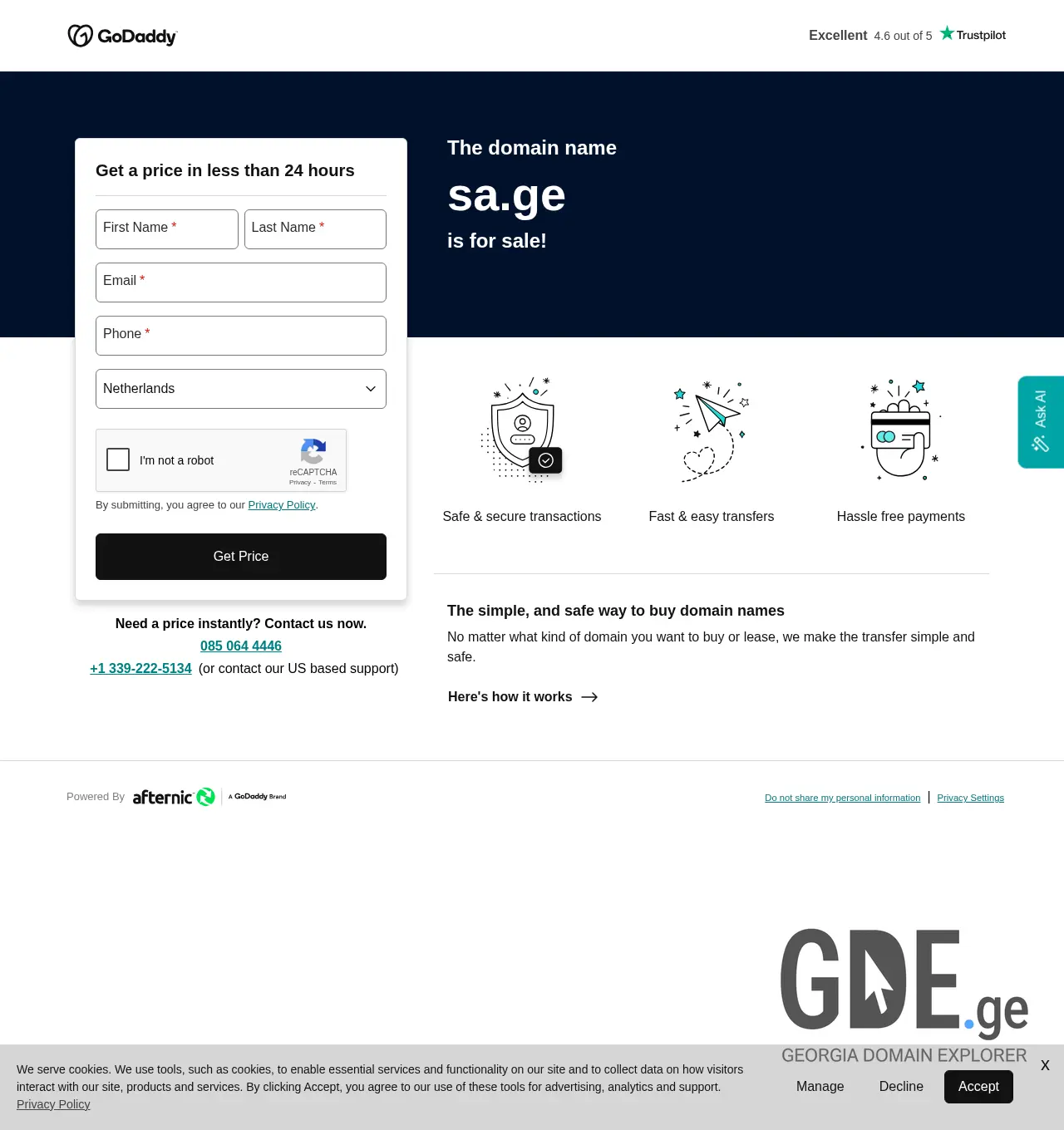 Screenshot of the site sa.ge at 2025-12-01