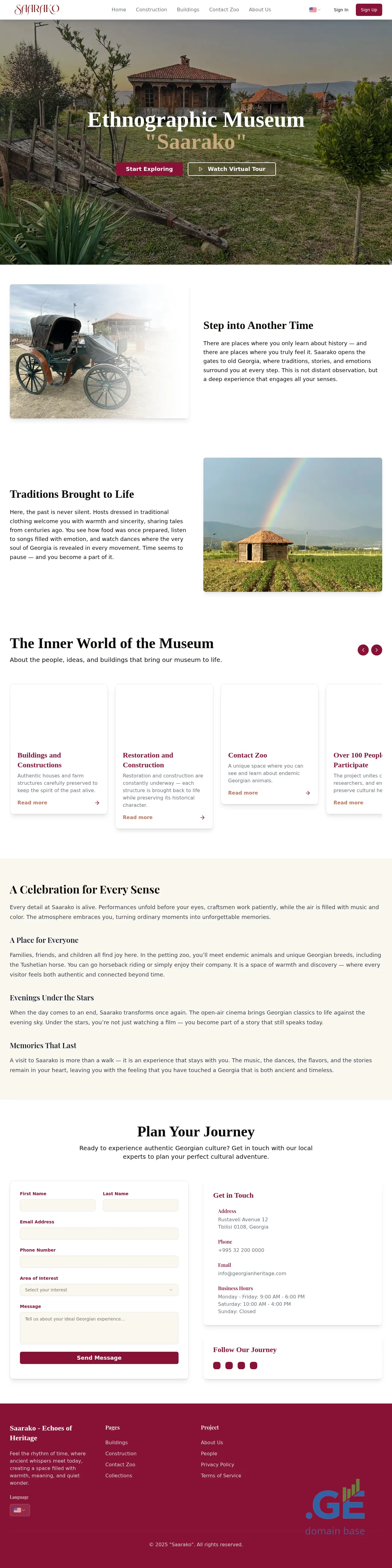 Screenshot of the site saarako.ge