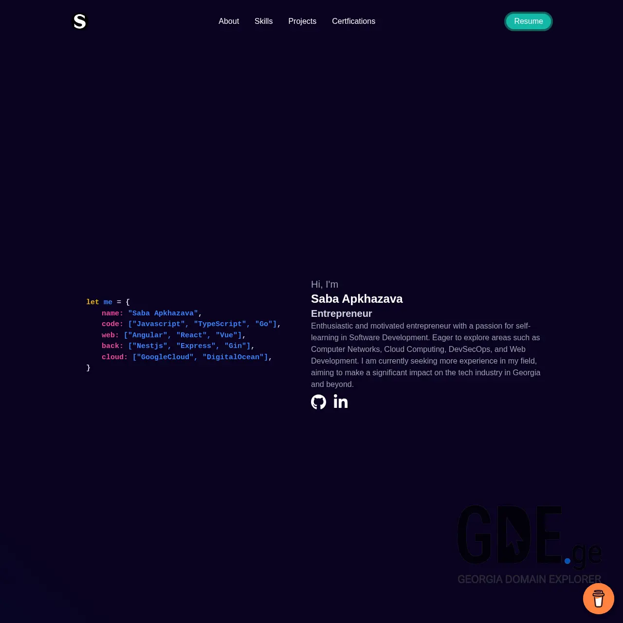 Screenshot of the site sabaapkhazava.ge at 2025-12-11