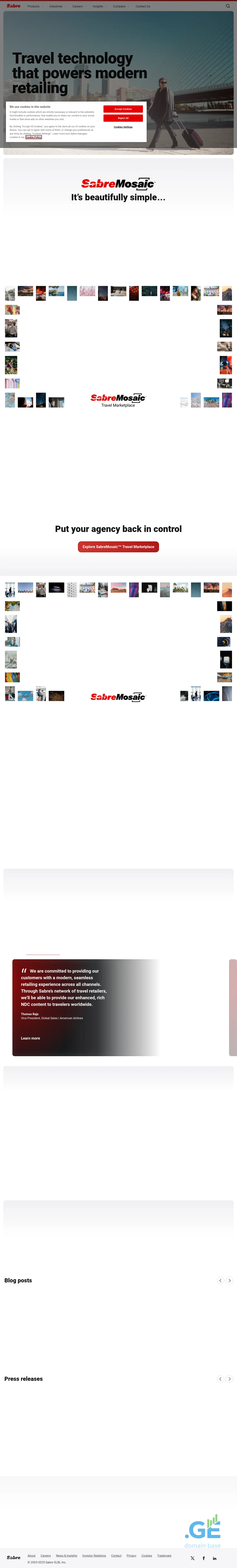 Screenshot of the site sabre.ge