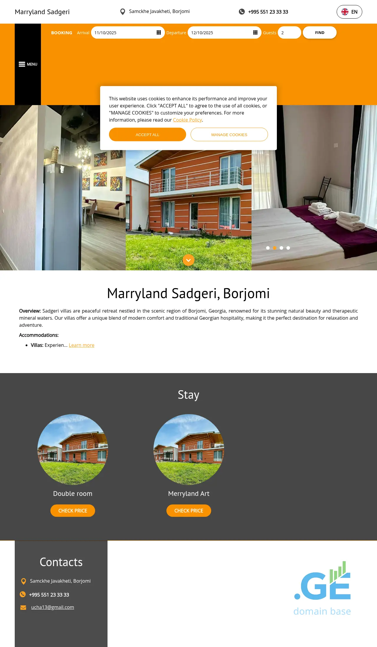 Screenshot of the site sadgeri.ge