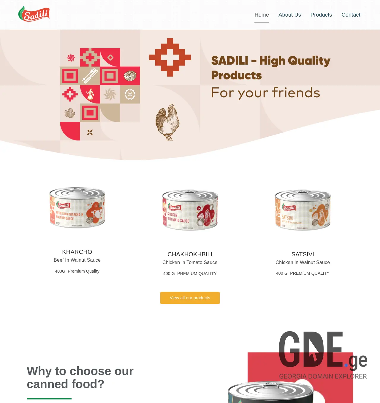 Screenshot of the site sadili.com.ge at 2025-11-30