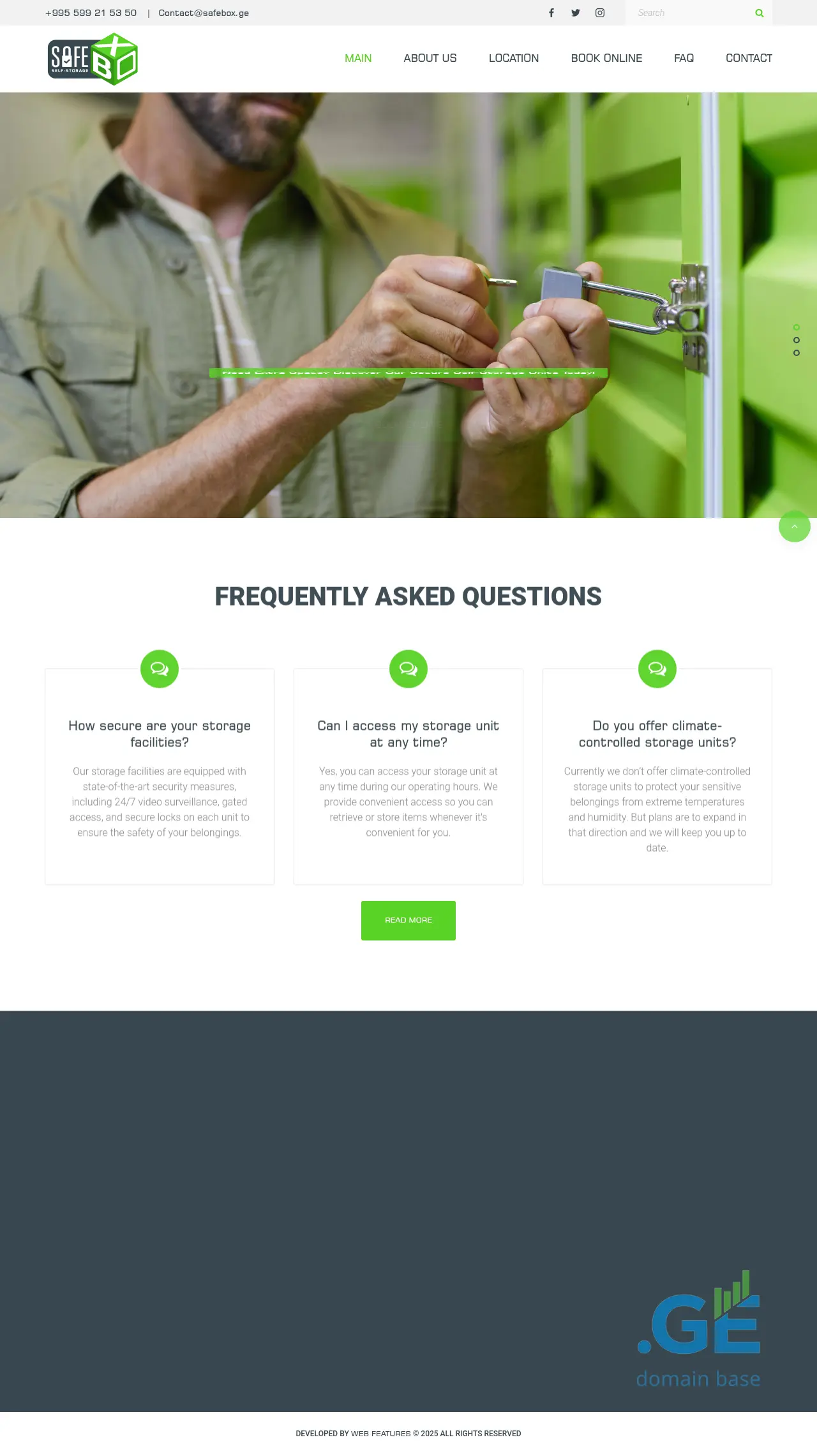Screenshot of the site safebox.ge