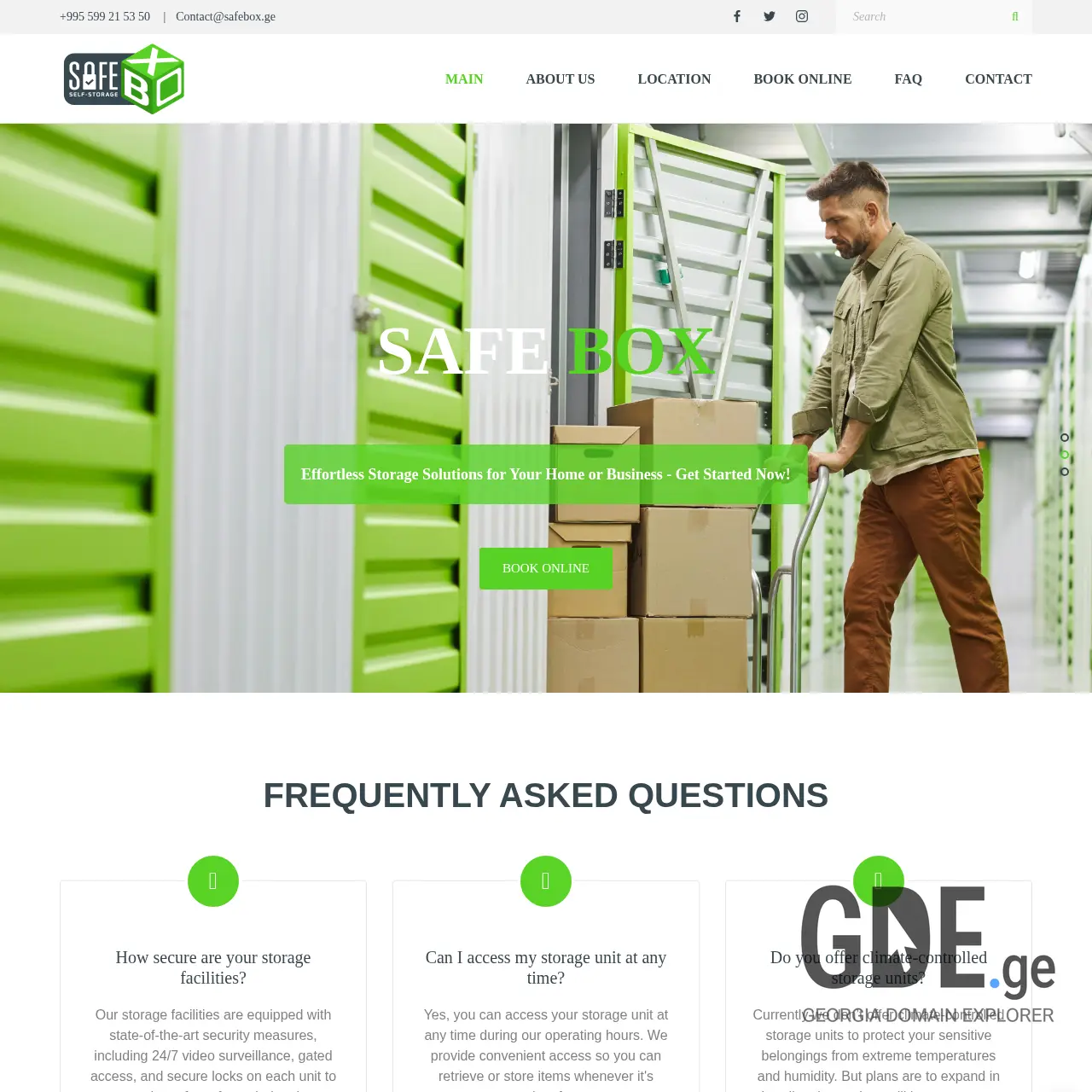 Screenshot of the site safebox.ge at 2025-12-11