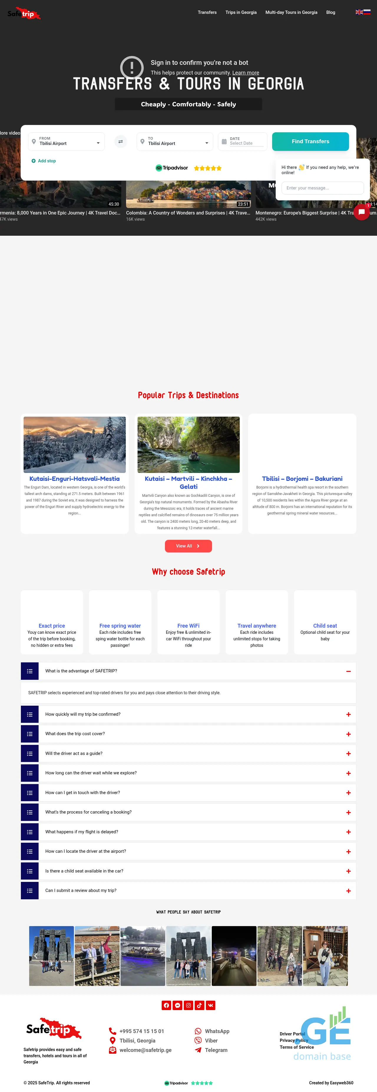 Screenshot of the site safetravel.ge
