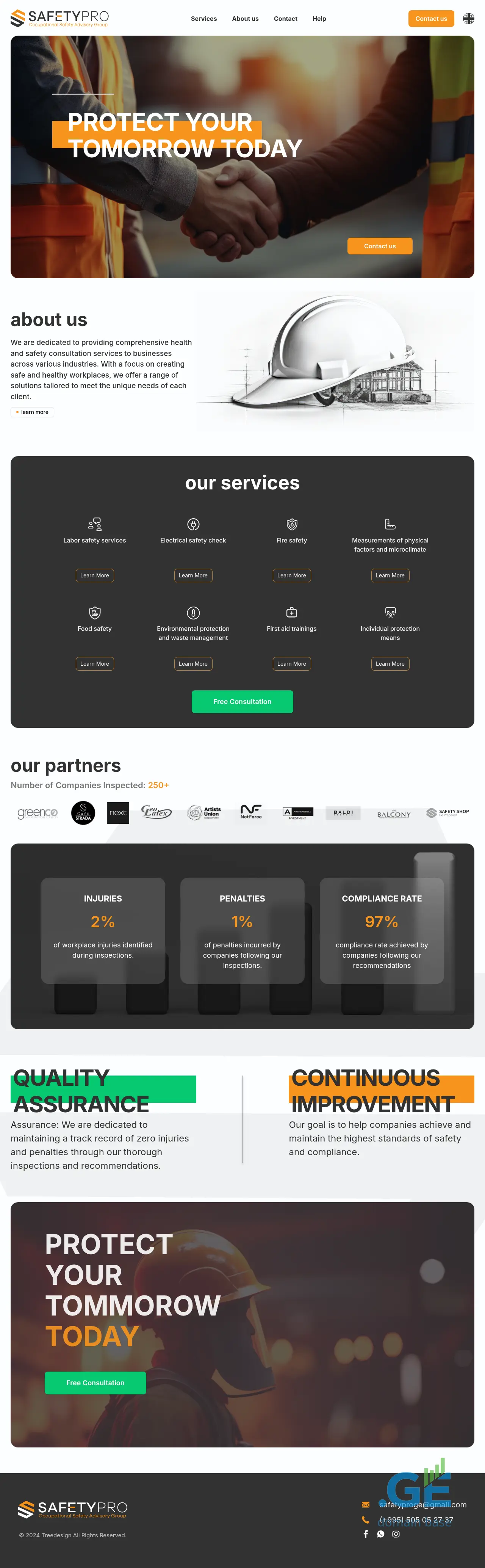 Screenshot of the site safetypro.ge
