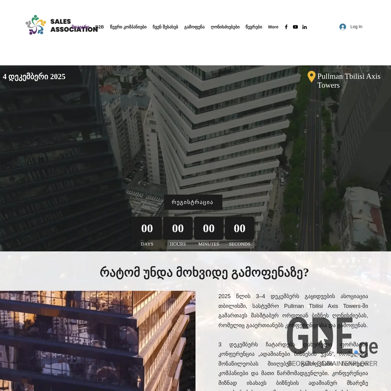 Screenshot of the site salesassociation.ge at 2025-12-11