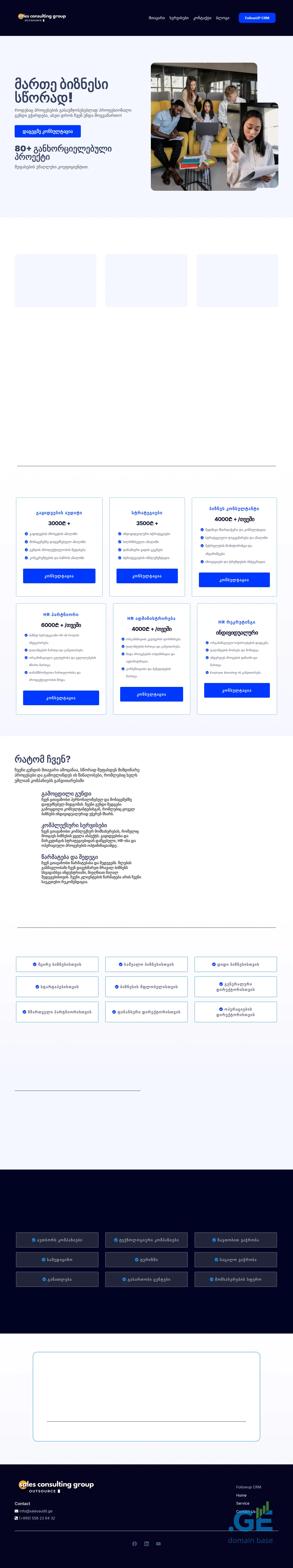 Screenshot of the site salesaudit.ge