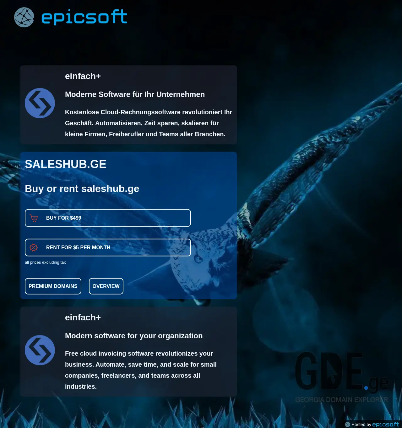 Screenshot of the site saleshub.ge at 2025-12-03