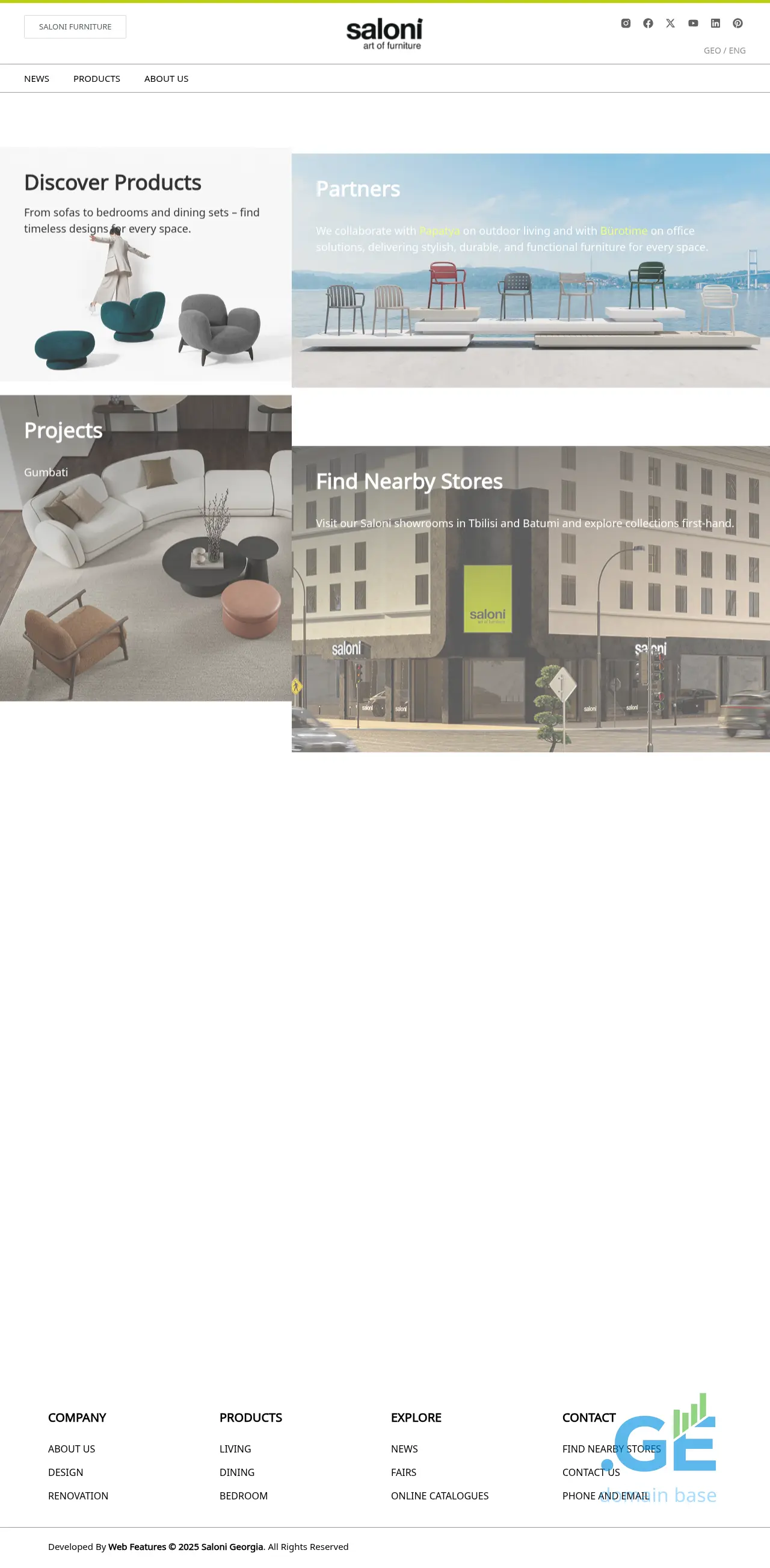 Screenshot of the site saloni.ge