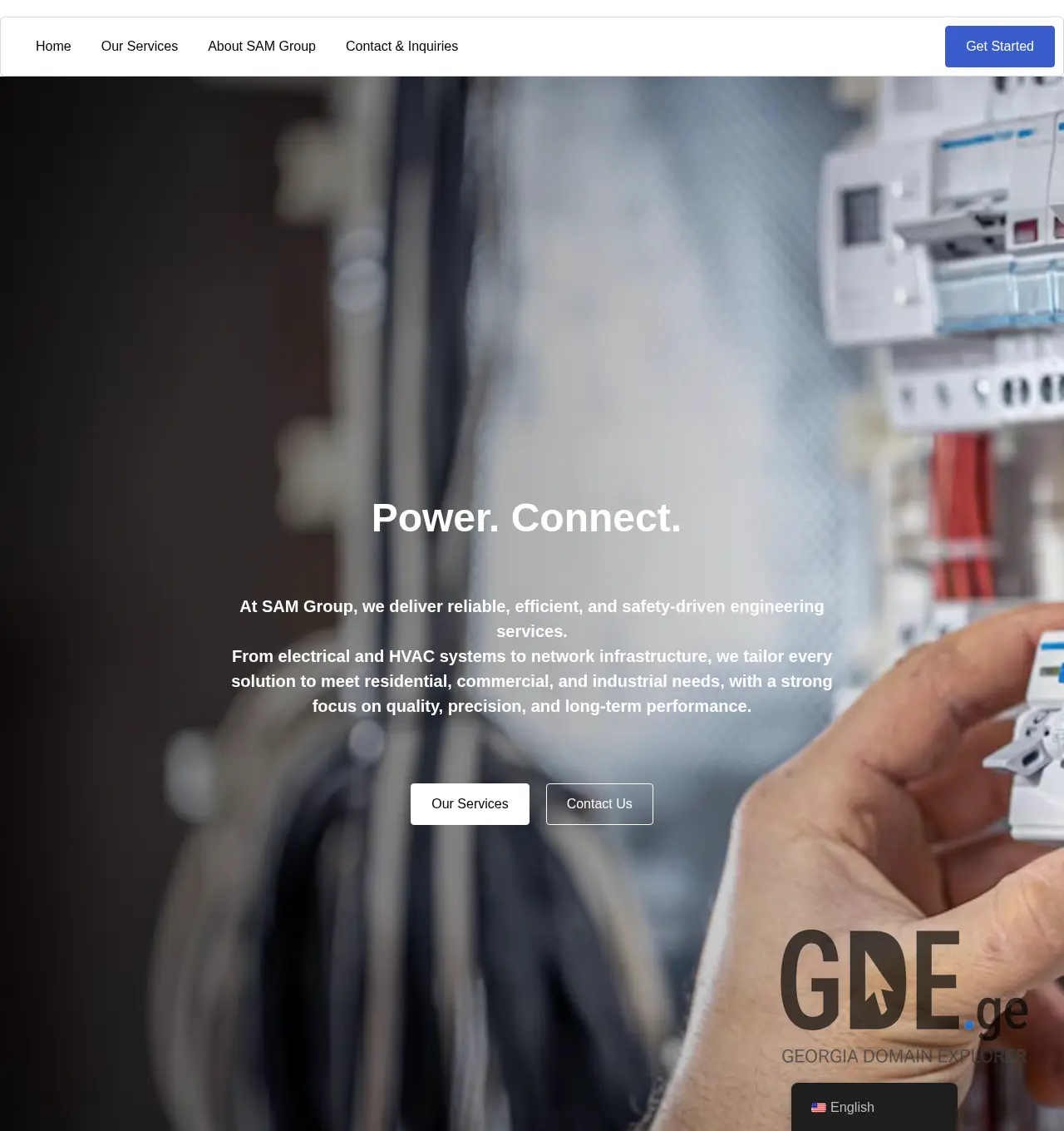 Screenshot of the site sam.ge at 2025-12-03