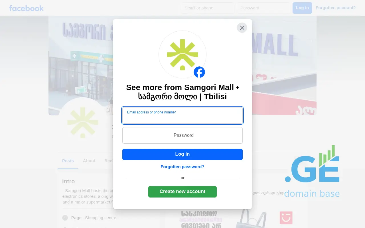 Screenshot of the site samgorimall.ge at 2025-10-12