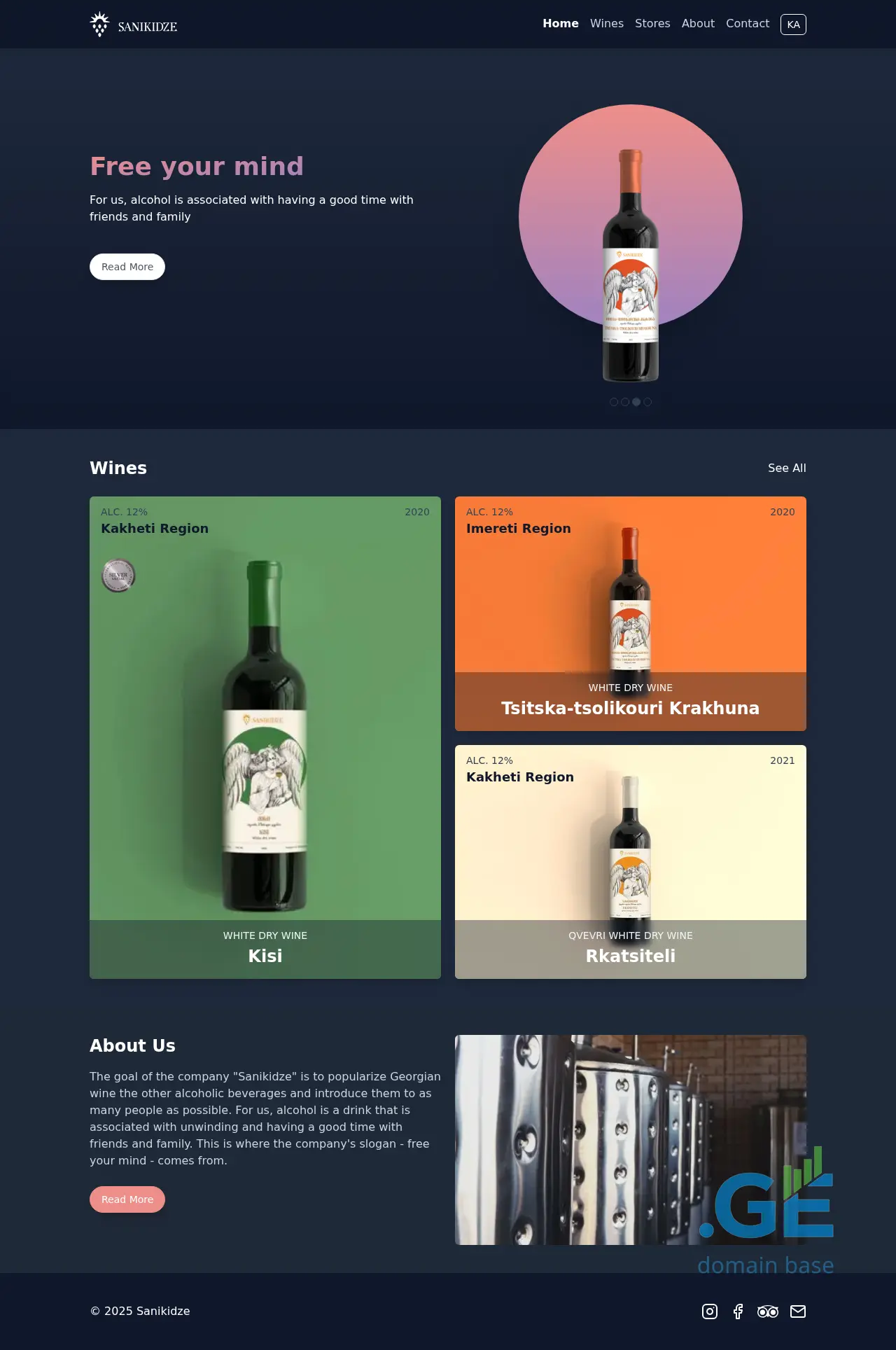 Screenshot of the site sanikidze.ge