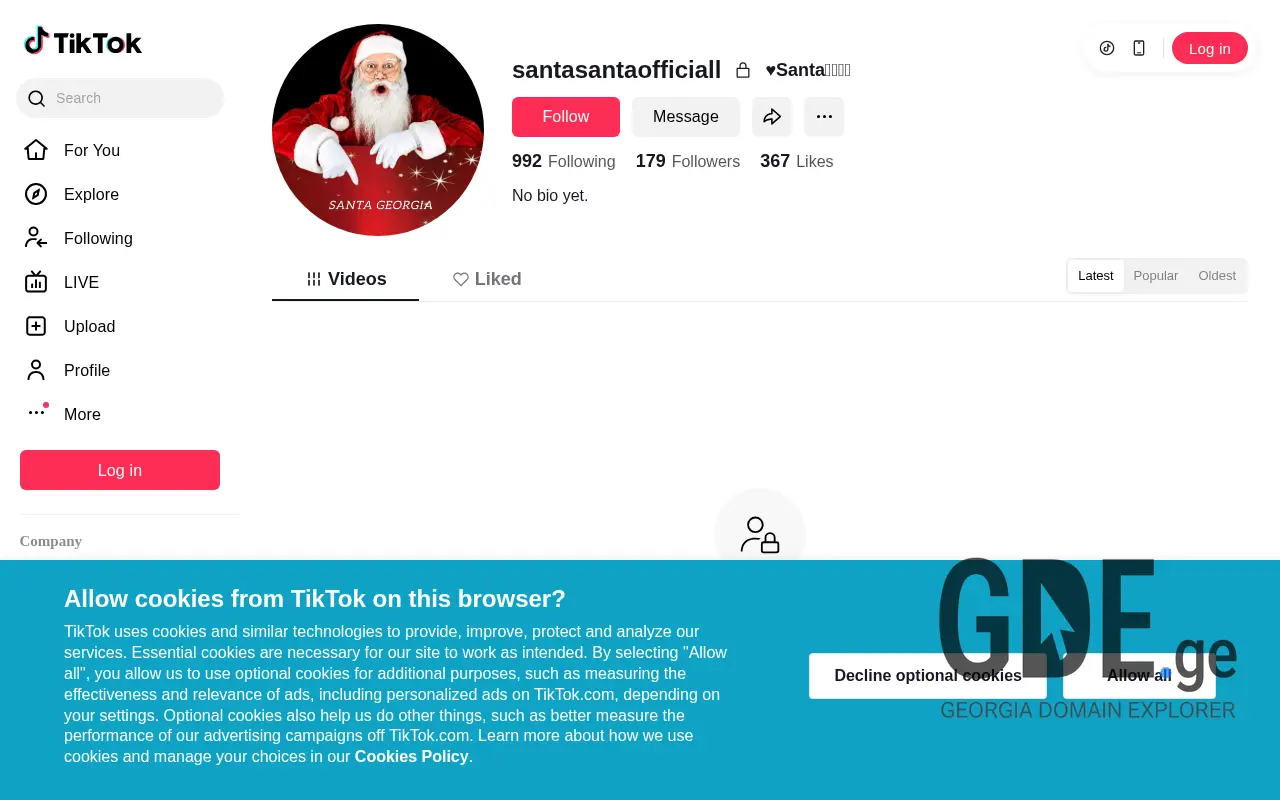 Screenshot of the site santasanta.ge at 2025-11-29
