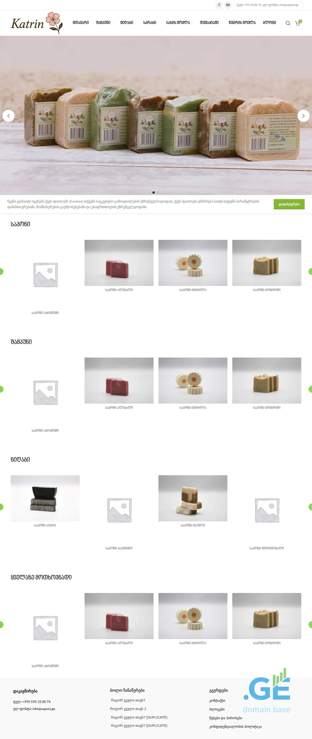 Screenshot of the site saponi.ge