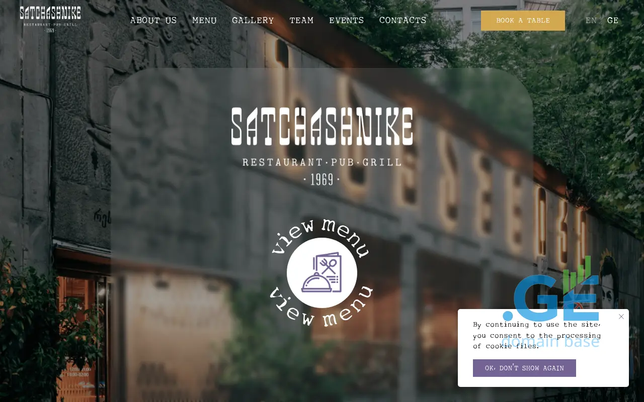 Screenshot of the site satchashnike.ge