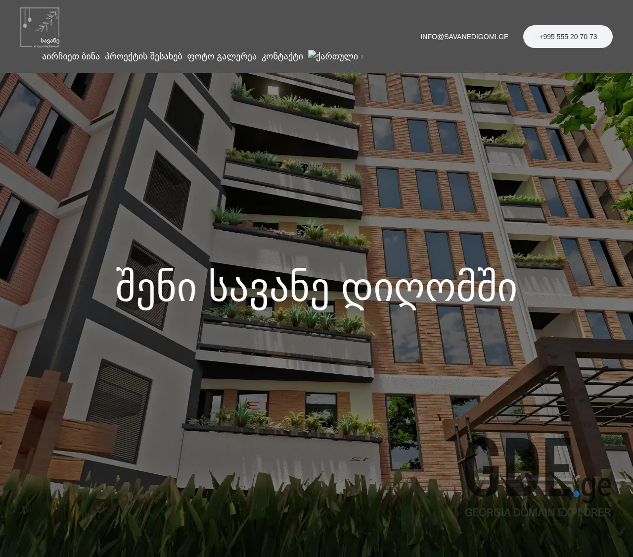 Screenshot of the site savanedigomi.ge at 2025-12-11