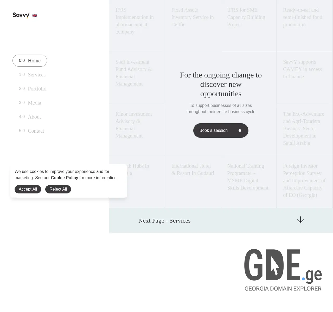 Screenshot of the site savvy.ge at 2025-11-26