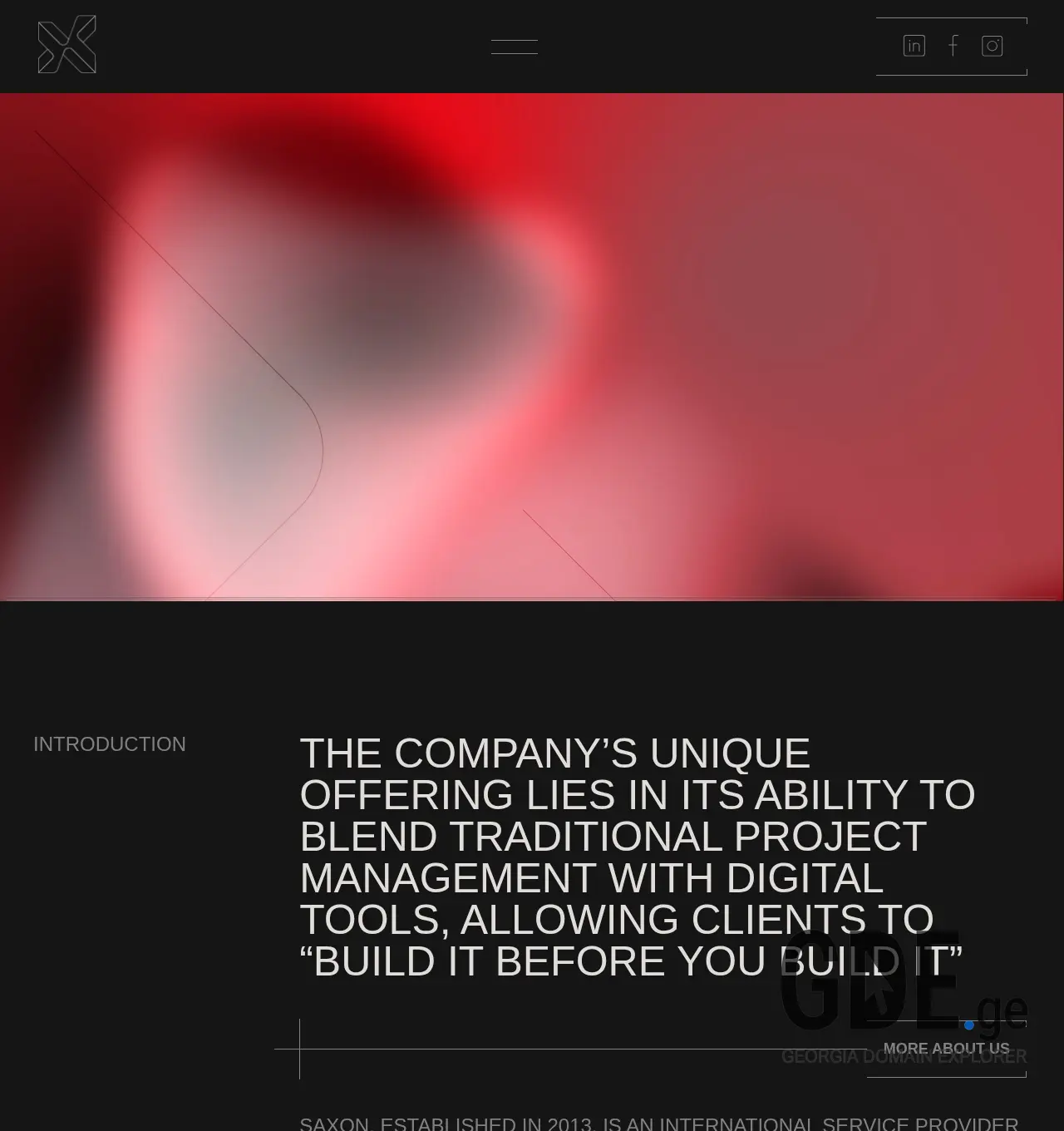 Screenshot of the site saxon.ge at 2025-12-01