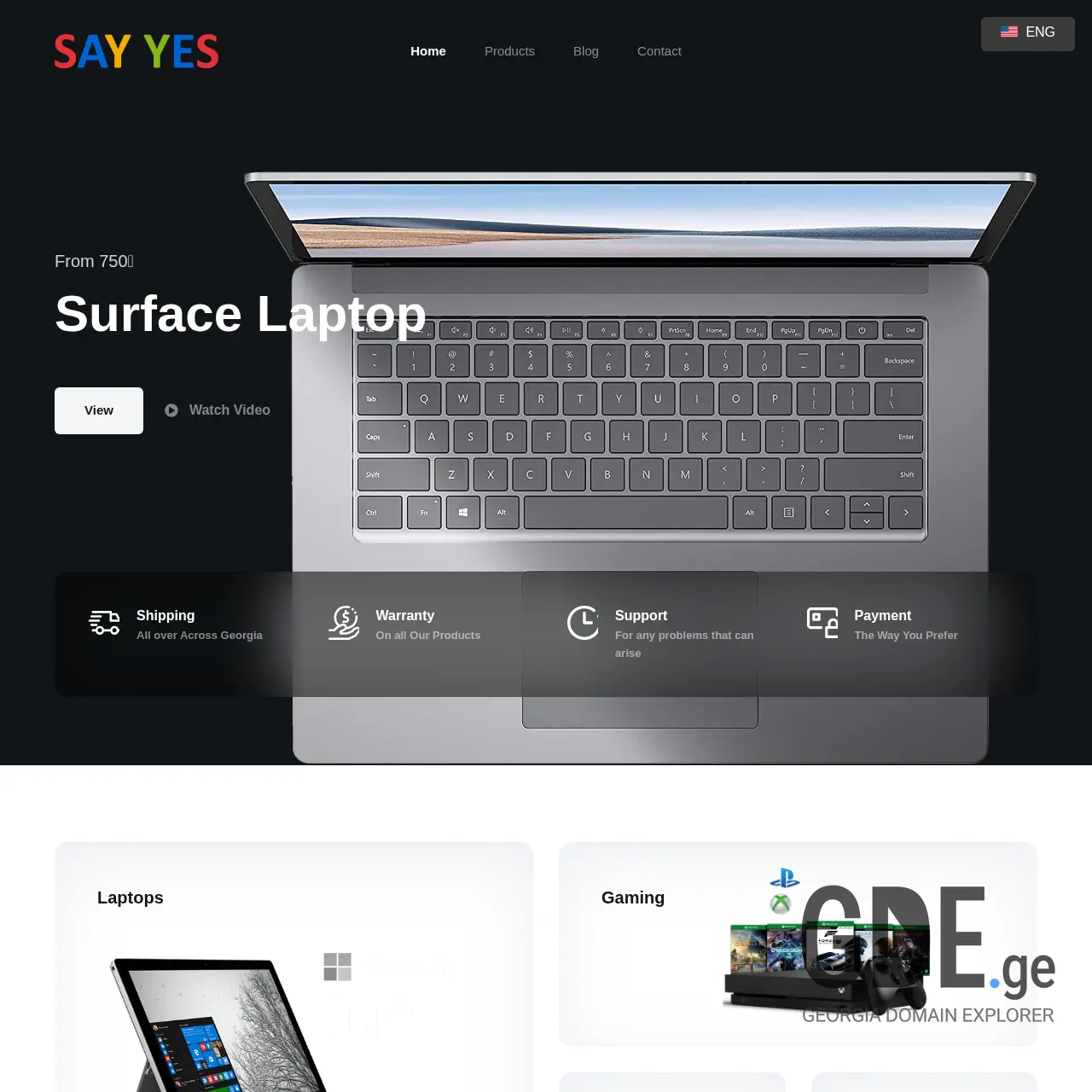 Screenshot of the site sayyes.ge at 2025-12-11