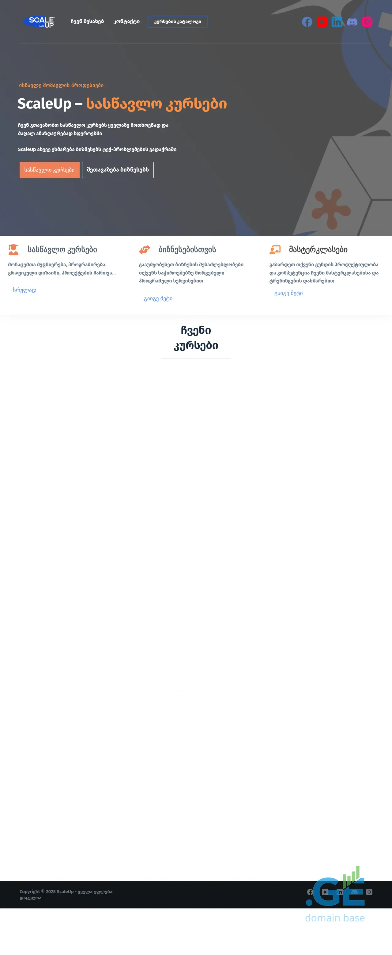 Screenshot of the site scaleup.ge