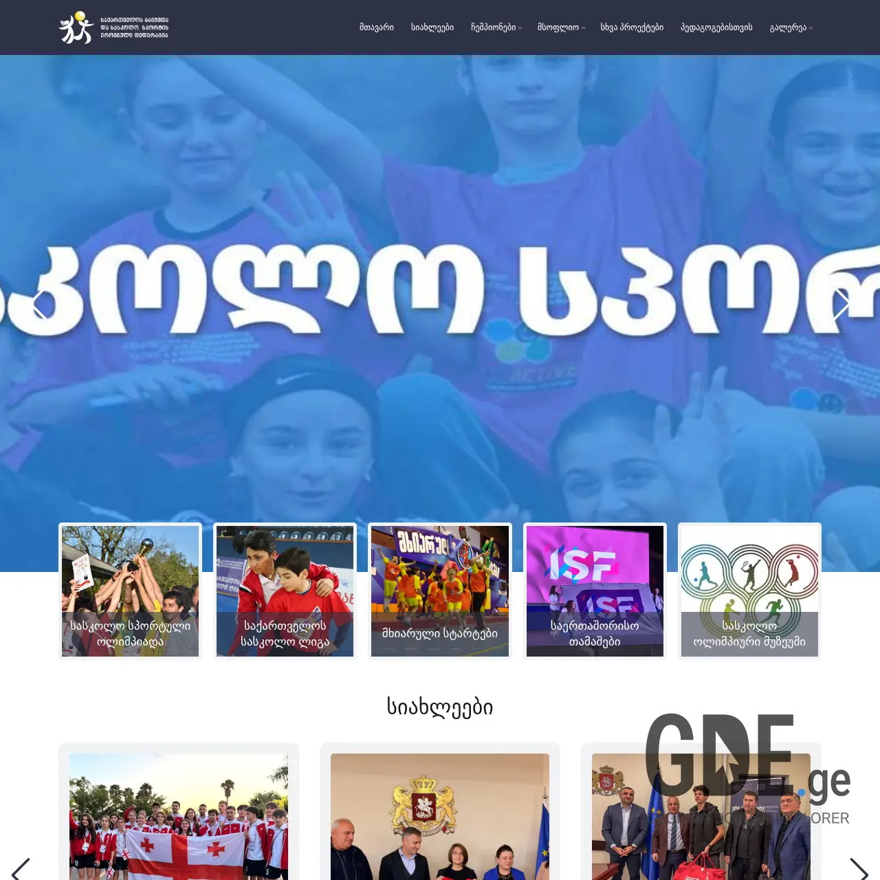 Screenshot of the site schoolleague.ge at 2025-12-11