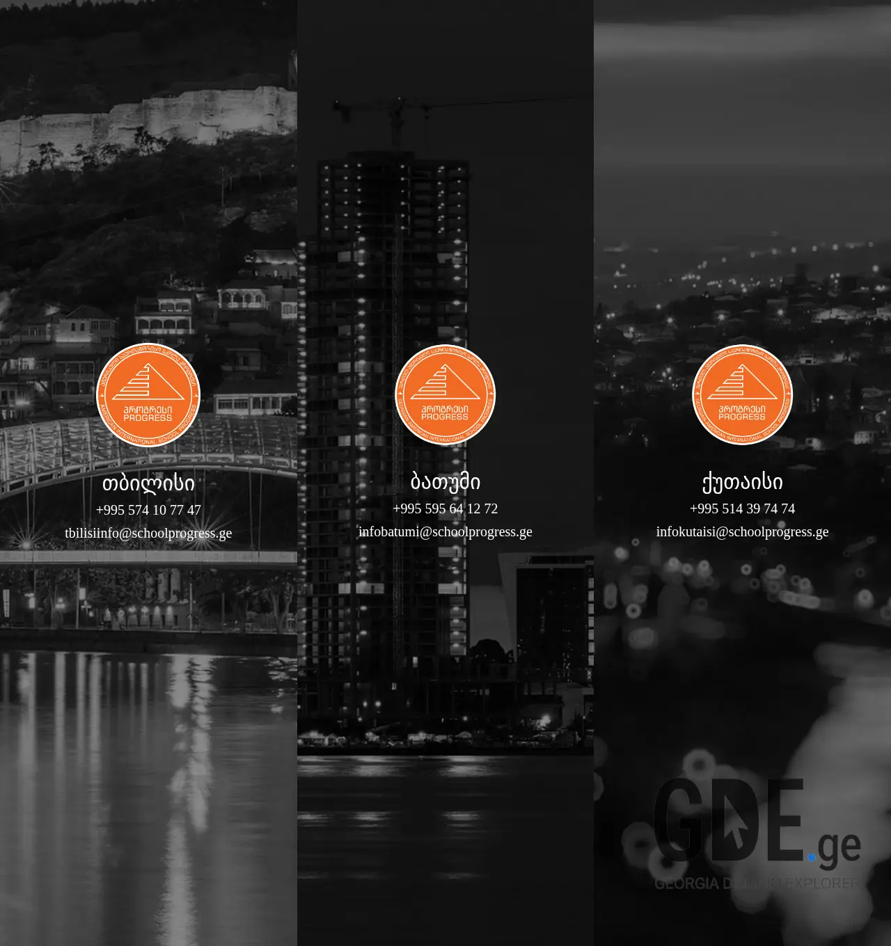 Screenshot of the site schoolprogress.ge at 2025-12-01