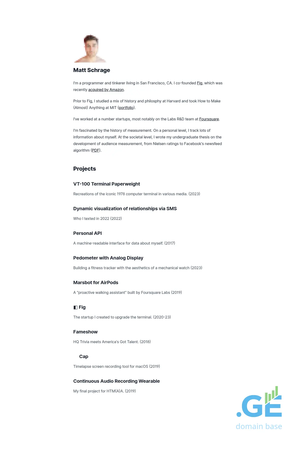 Screenshot of the site schra.ge