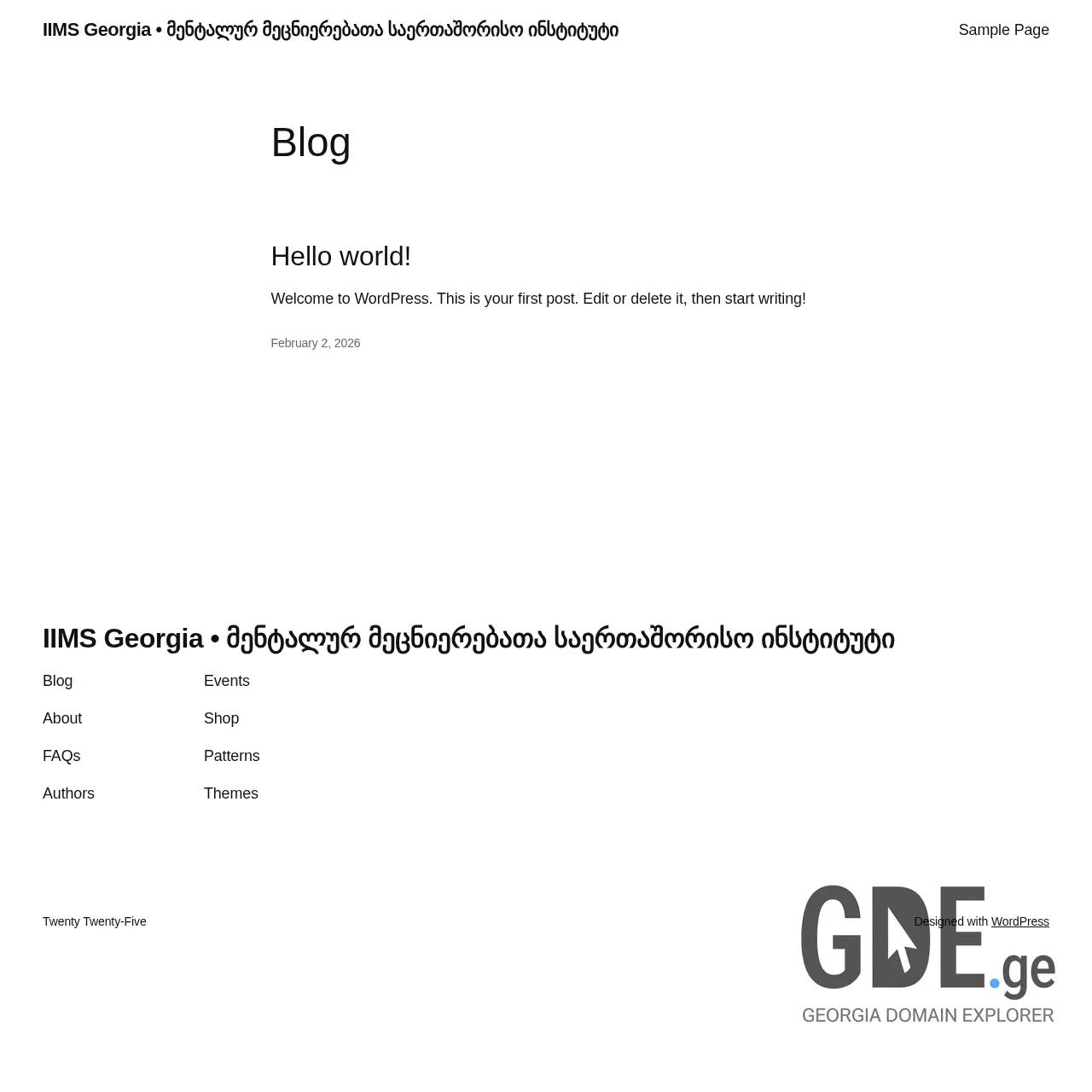 Screenshot of the site scimental.ge at 2026-02-03