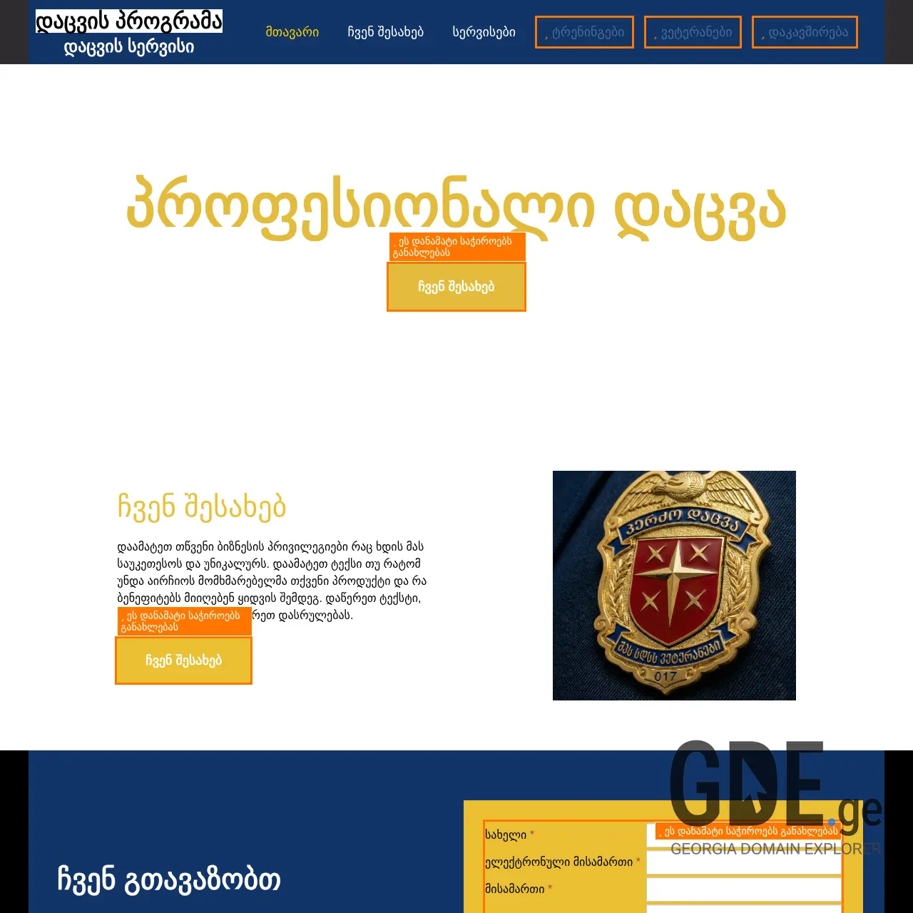 Screenshot of the site sdssveteranebi.ge at 2026-01-31