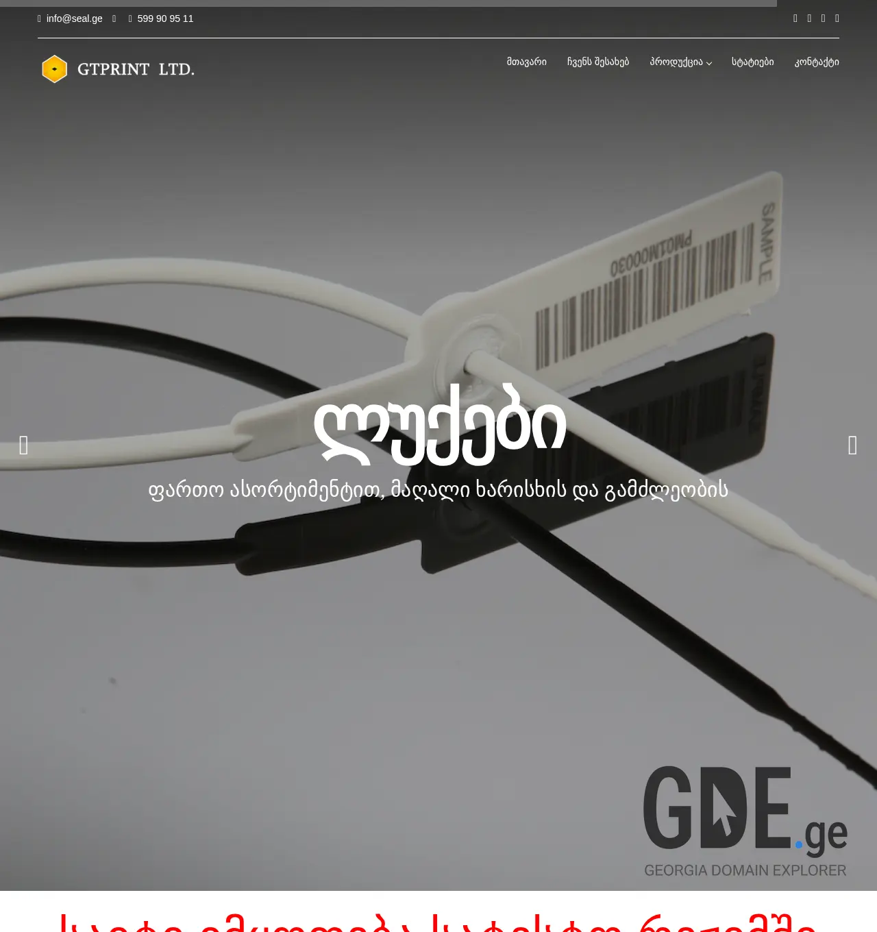 Screenshot of the site seal.ge at 2025-11-29