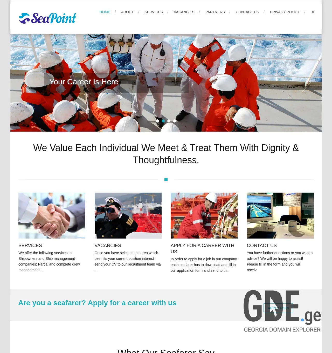 Screenshot of the site seapoint.ge at 2025-12-03