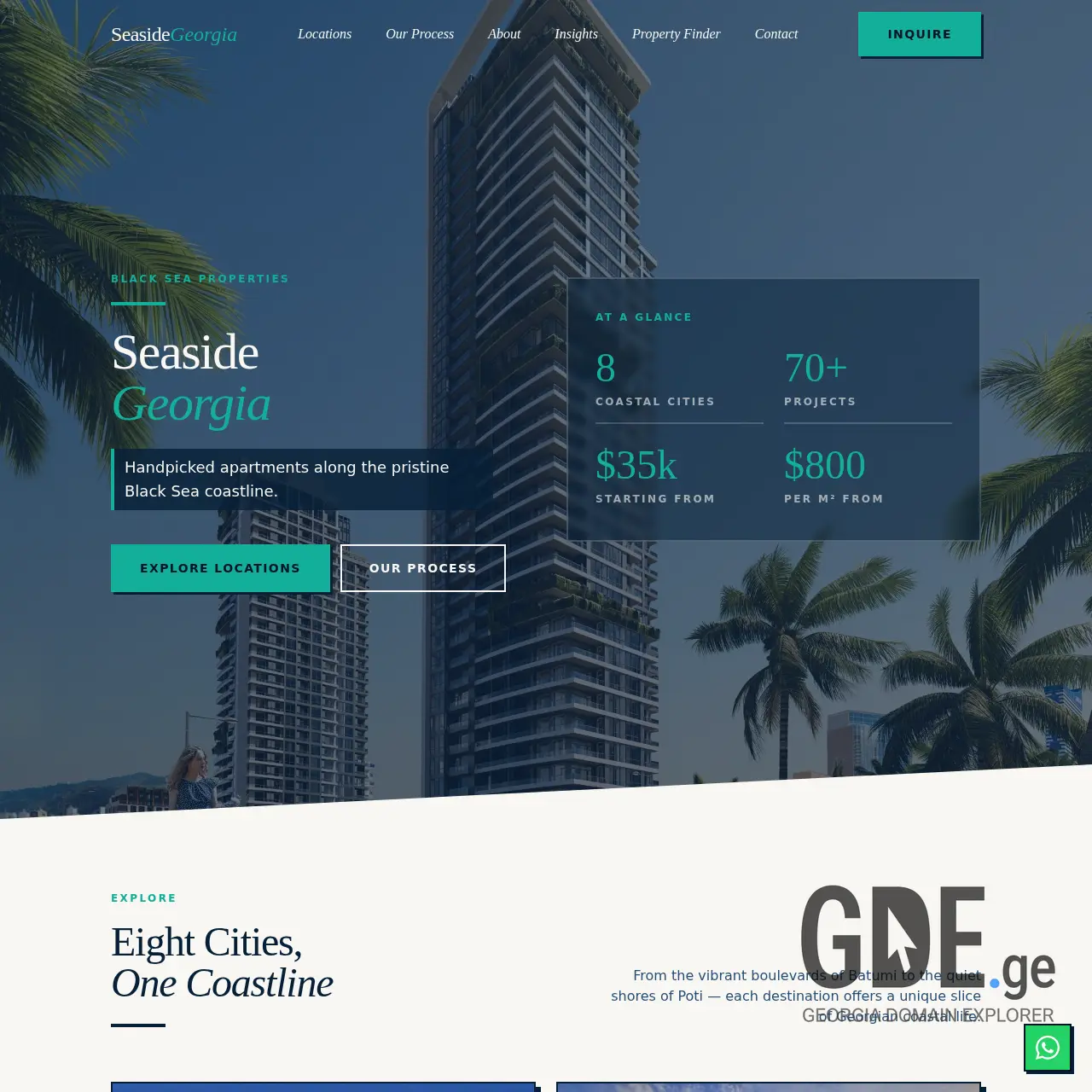 Screenshot of the site seasidegeorgia.ge at 2026-01-10