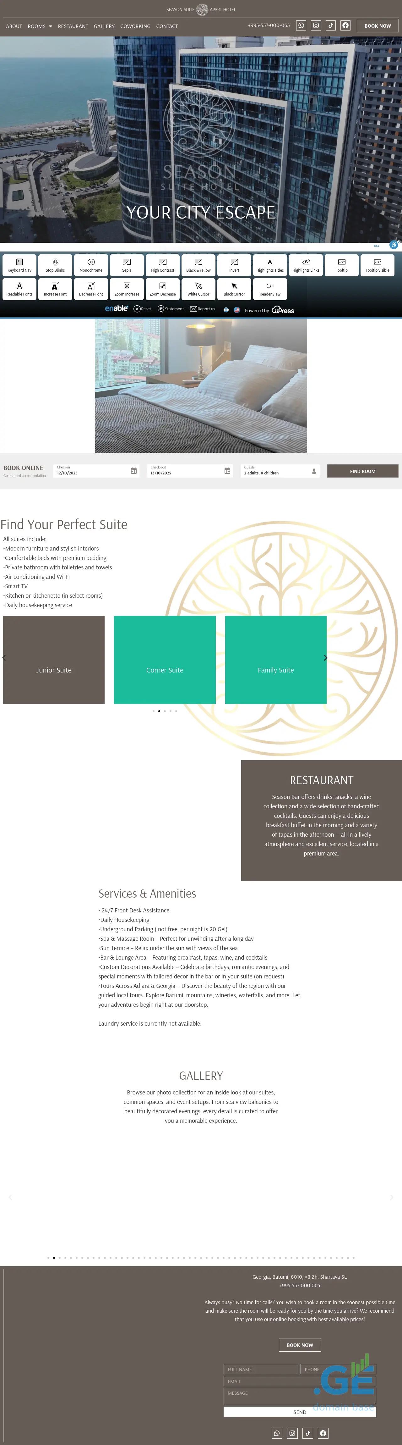 Screenshot of the site seasonsuite.ge