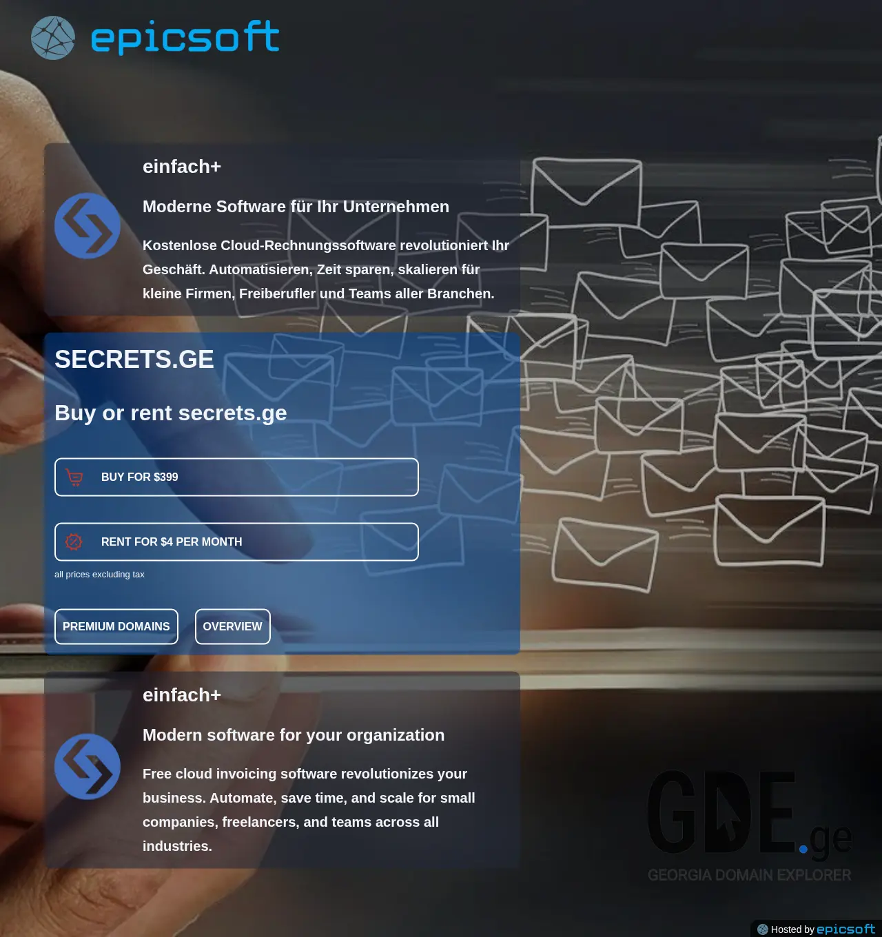 Screenshot of the site secrets.ge at 2025-12-03