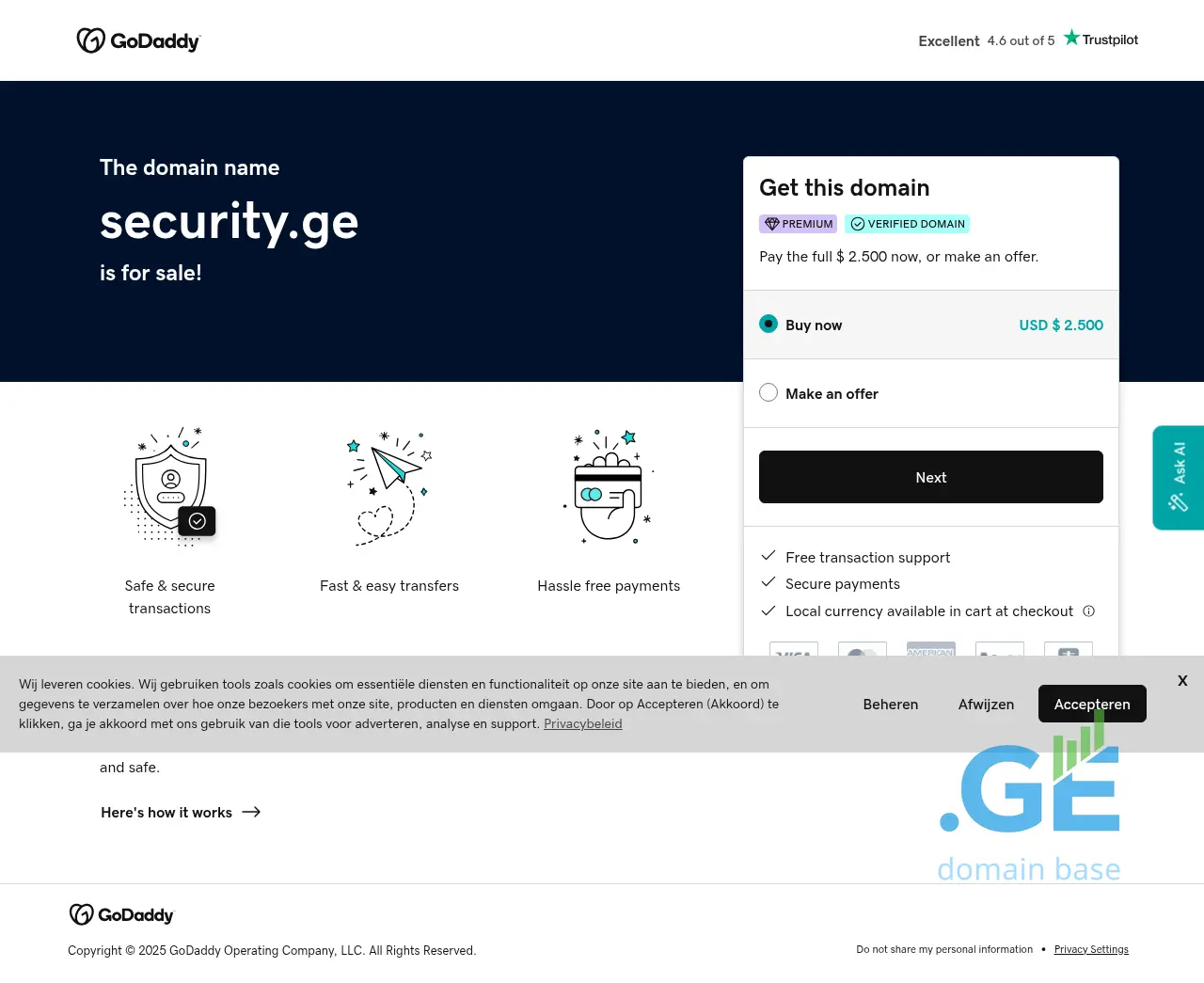 Screenshot of the site security.ge