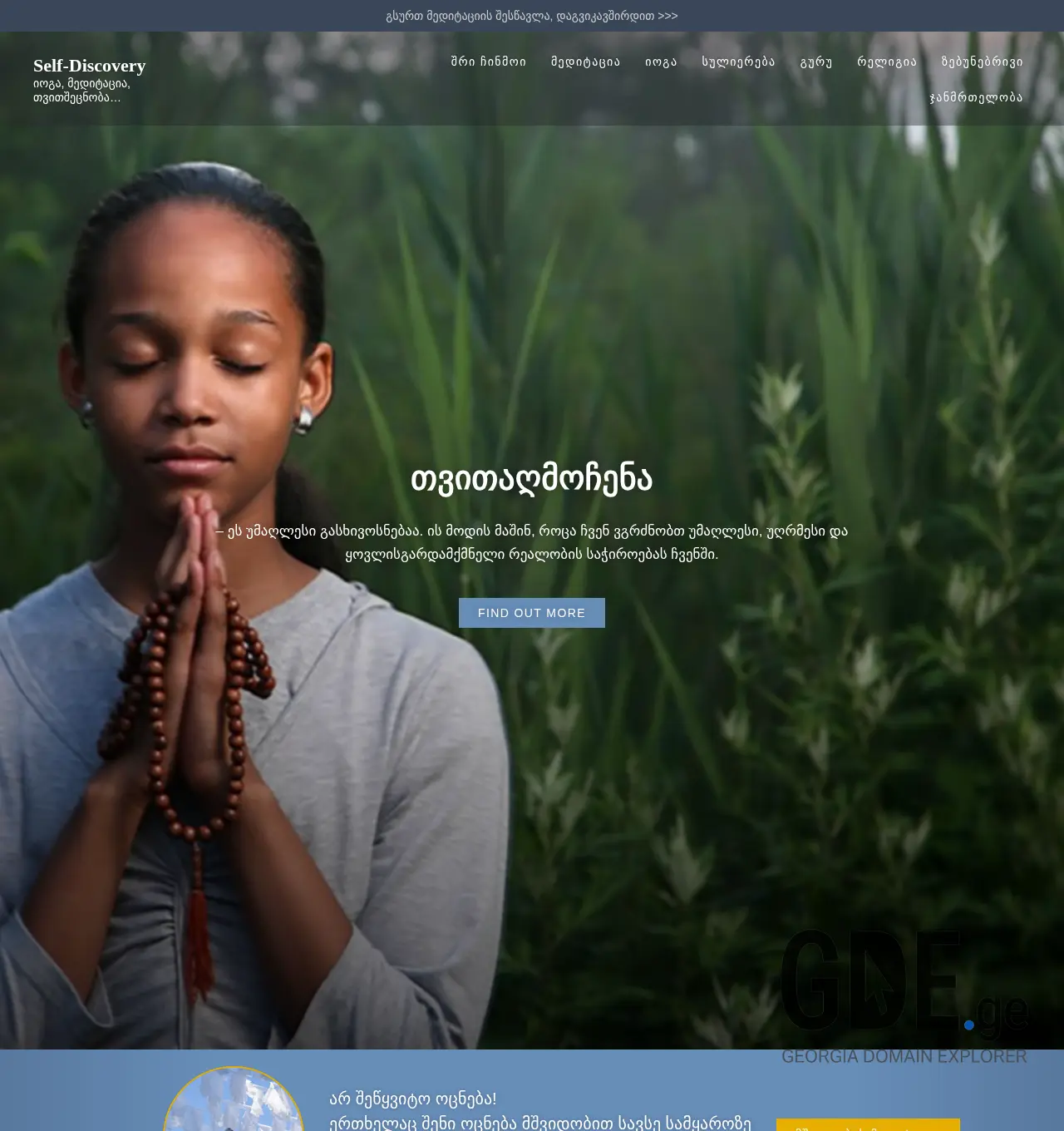 Screenshot of the site self-discovery.ge at 2025-12-01