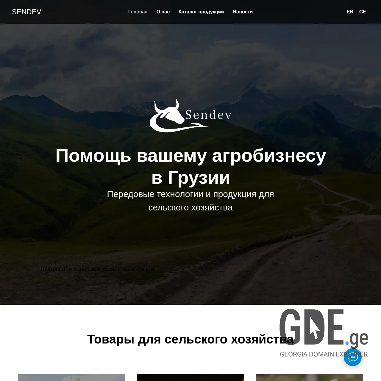 Screenshot of the site sendev.ge at 2025-12-11