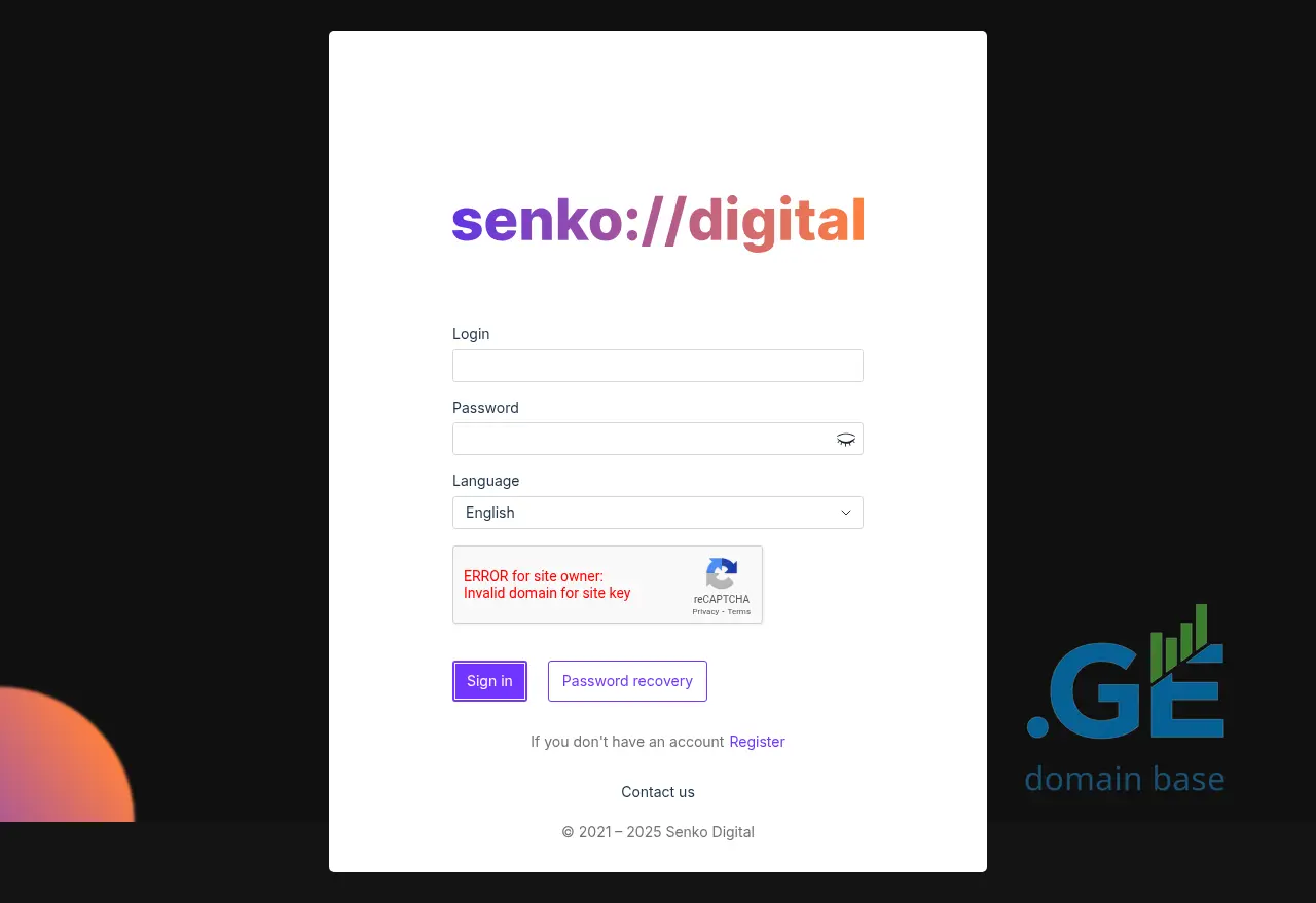 Screenshot of the site senko.ge