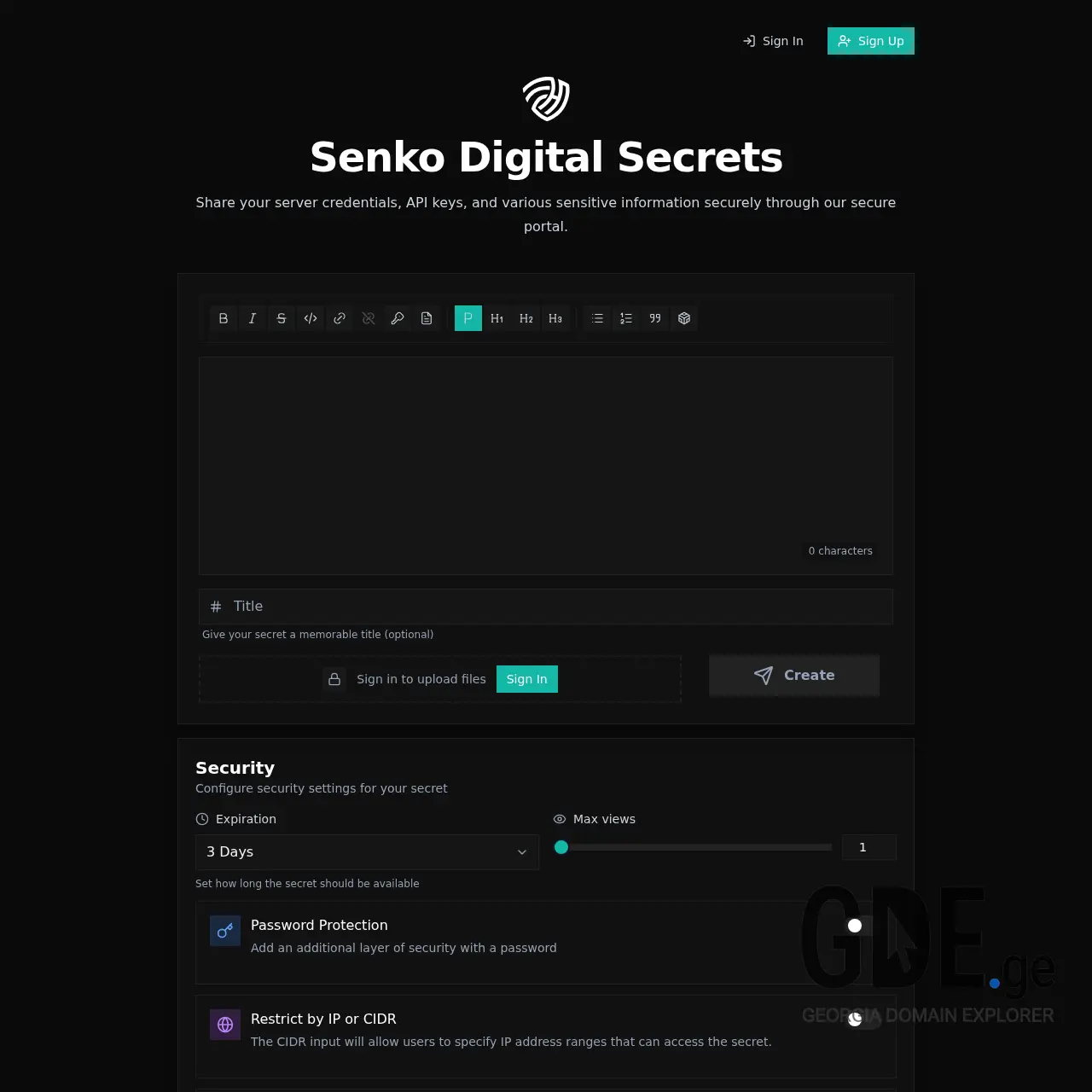 Screenshot of the site senko.ge at 2025-12-14
