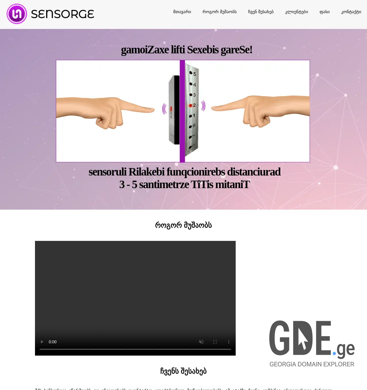Screenshot of the site sensor.ge at 2025-12-03