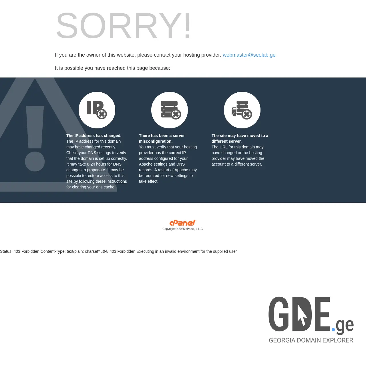 Screenshot of the site seolab.ge at 2025-12-11