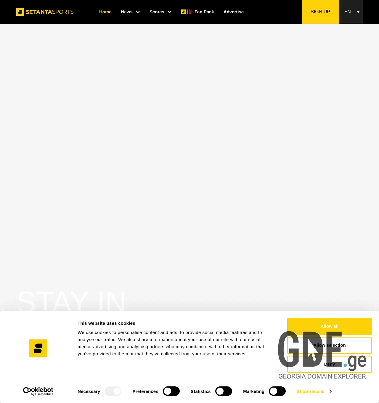 Screenshot of the site setantasports.ge at 2025-12-03