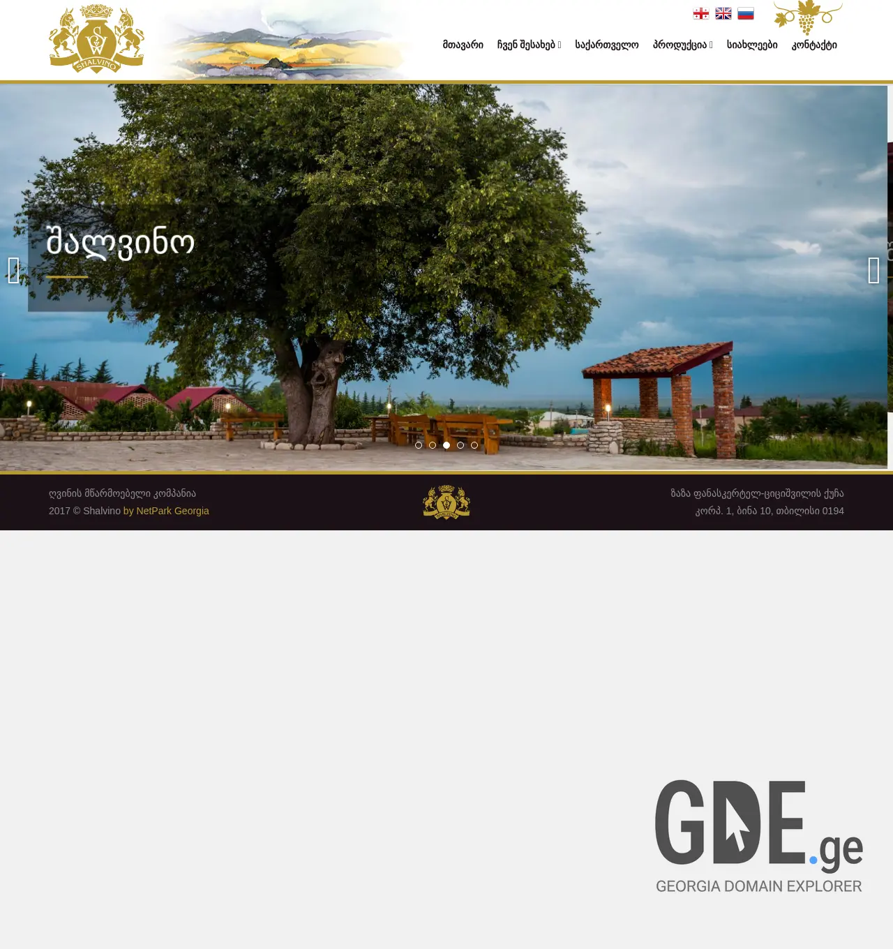 Screenshot of the site shalvino.ge at 2025-11-29