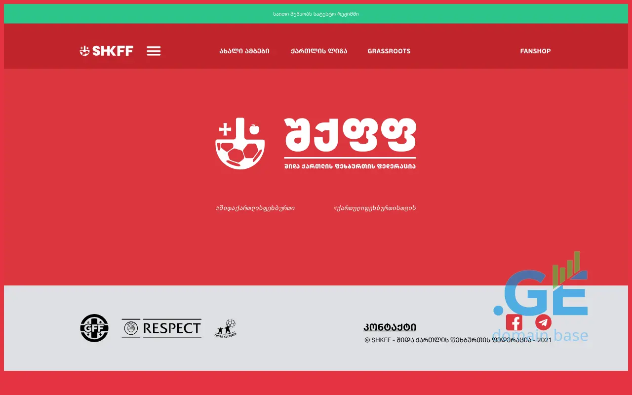 Screenshot of the site shkff.ge
