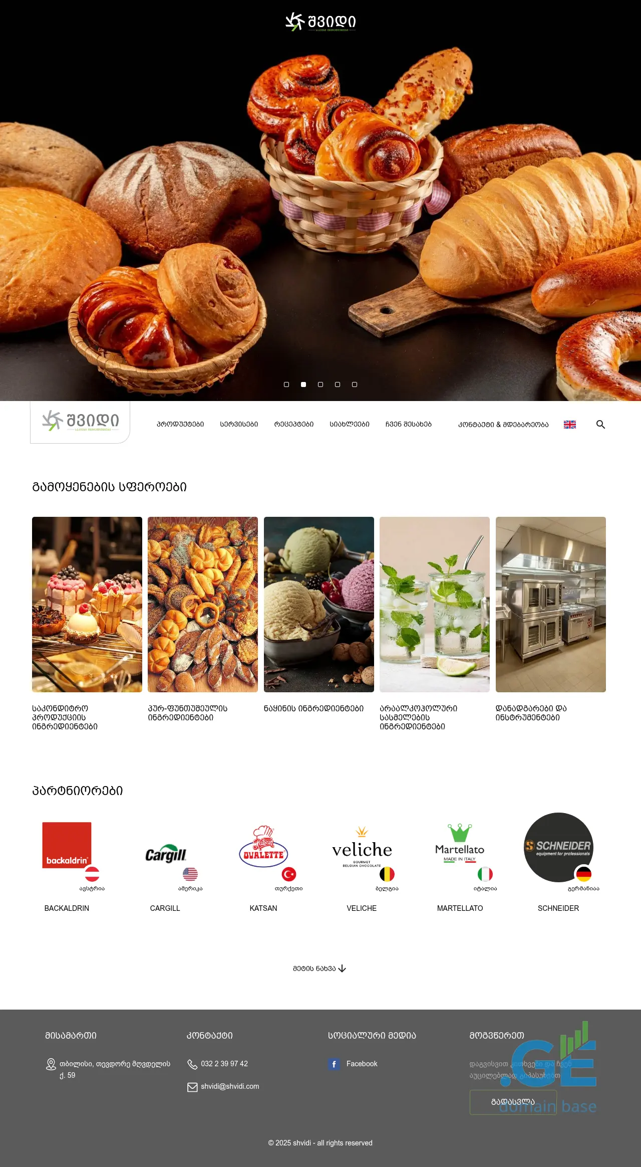 Screenshot of the site shvidi.ge