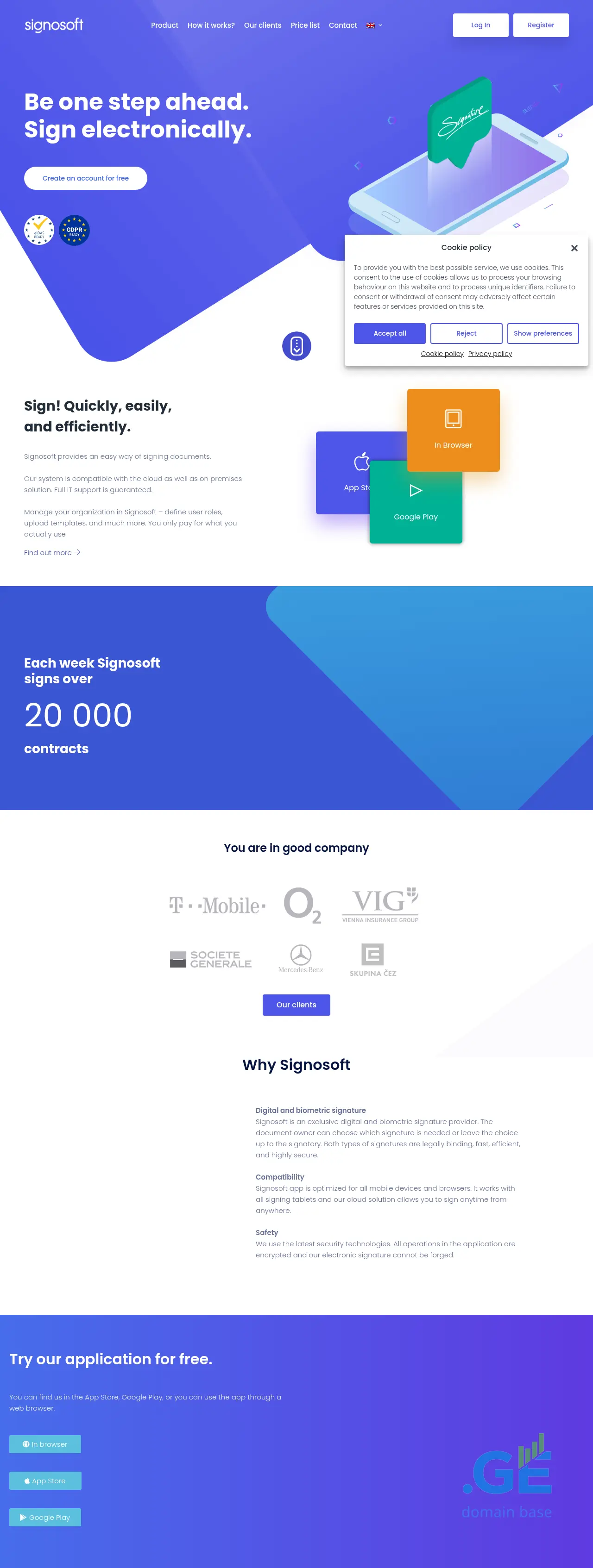 Screenshot of the site signosoft.ge